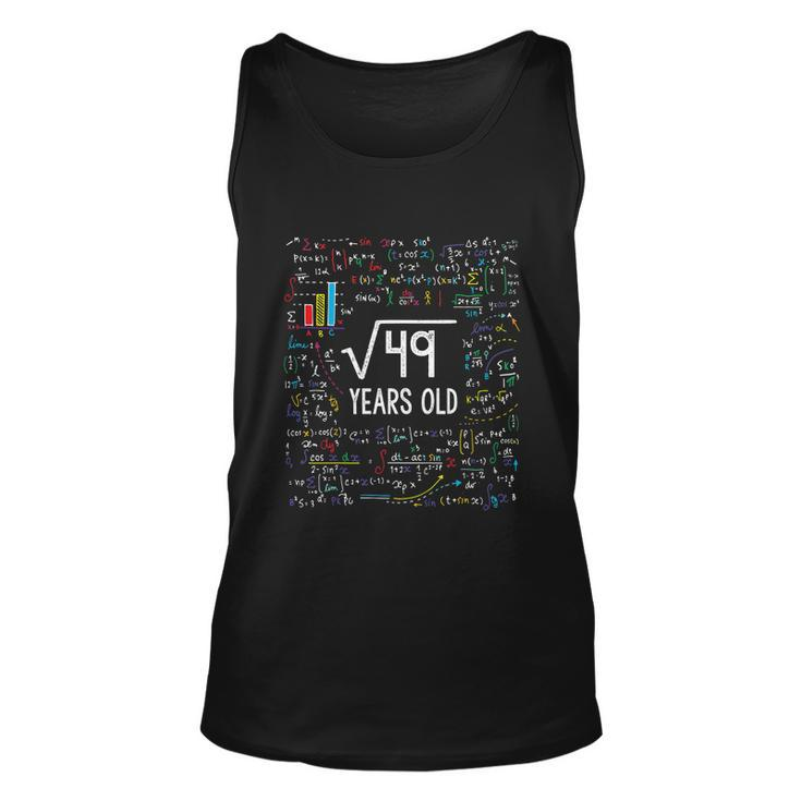 Kids Square Root Of 49 7Th Birthday 7 Year Old Funny Gift Math Bday Cool Gift Unisex Tank Top