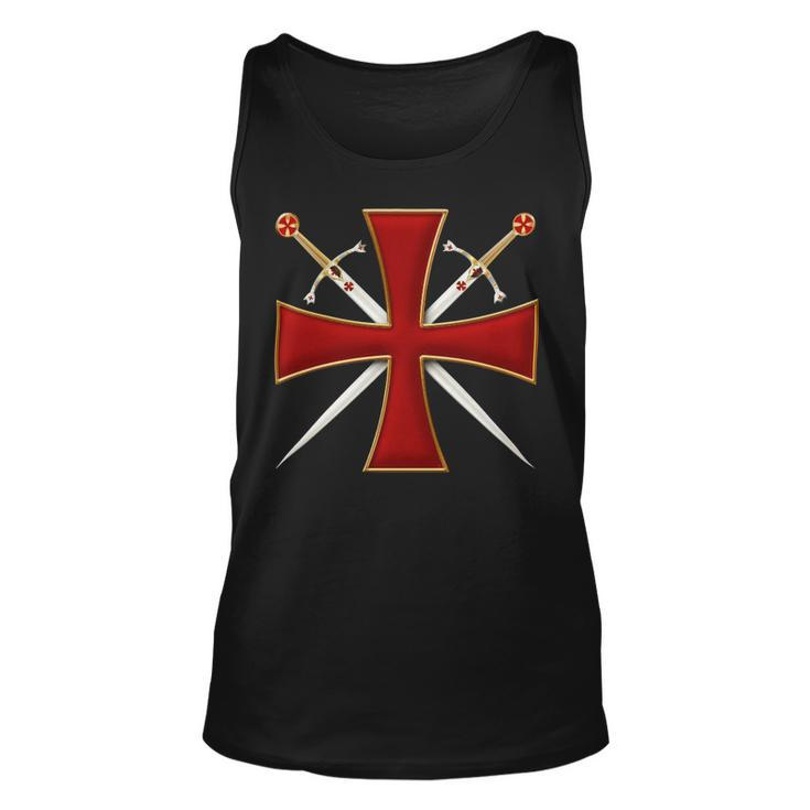 Knight Templar T Shirt-Cross And Sword Templar-Knight Templar Store Unisex Tank Top