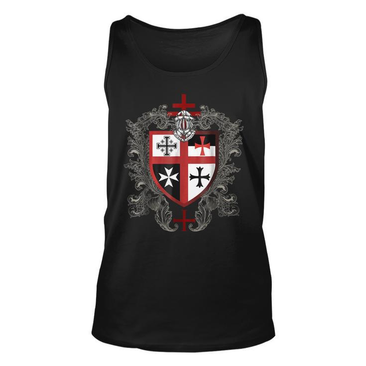 Knight Templar T Shirt - Shield Of The Knight Templar - Knight Templar Store Unisex Tank Top