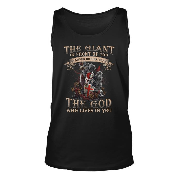 Knight Templar T Shirt - The Giant In Front Of You Is Never Bigger Than The God Who Lives In You - Knight Templar Store Unisex Tank Top