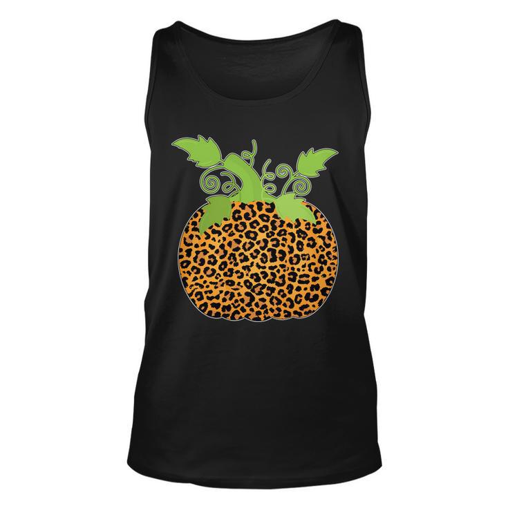 Leopard Print Pumpkin Unisex Tank Top