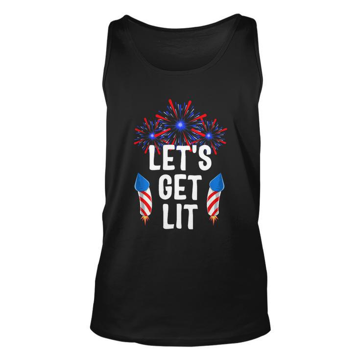 Lets Get Lit 4Th Of July With Fireworks Gift Unisex Tank Top