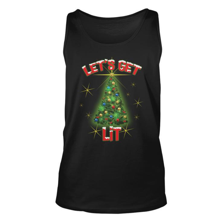 Lets Get Lit Christmas Tree Unisex Tank Top