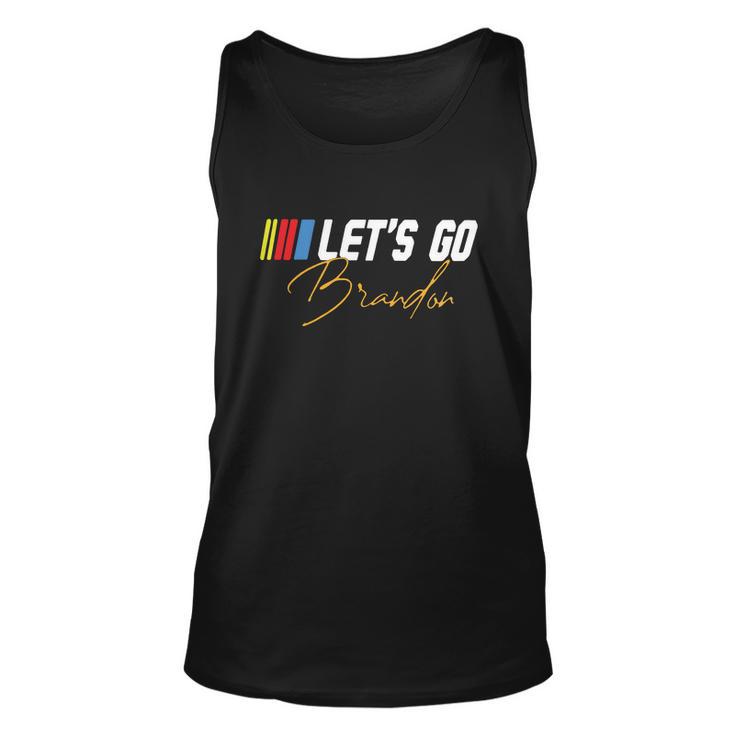 Lets Go Brandon Funny Biden Chant Brandon Biden American Flag Unisex Tank Top