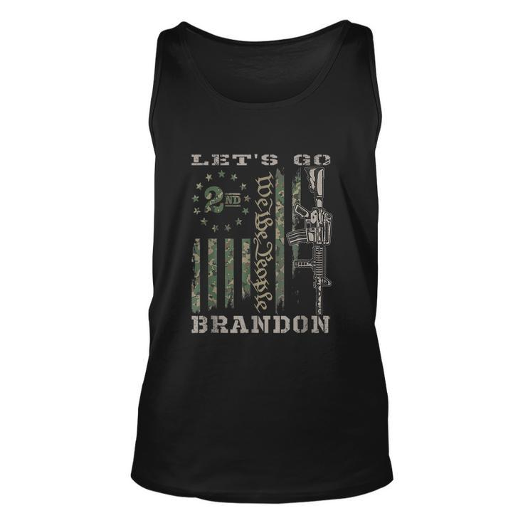 Lets Go Brandon Gun American Flag Patriots Lets Go Brandon Unisex Tank Top