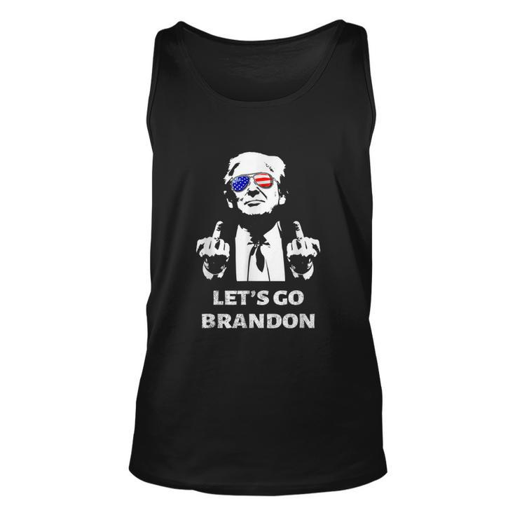 Lets Go Brandon Trump Middle Finger Tshirt Unisex Tank Top