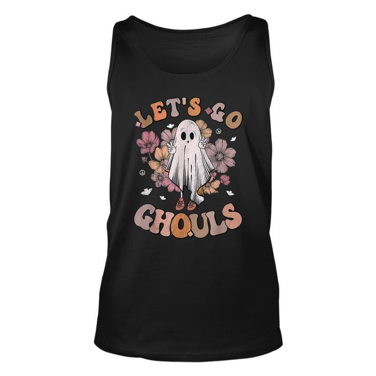 Lets Go Ghouls Ghost 70S Hippie Halloween Fall Retro Groovy  Men Women Tank Top Graphic Print Unisex