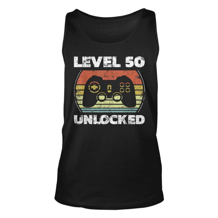 Level 50 Unlocked Funny Video Gamer 50Th Birthday  Unisex Tank Top