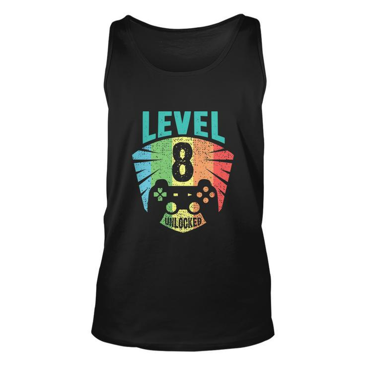 Level 8 Unlocked 8Th Birthday Boy Girl Gamer Level  Unisex Tank Top