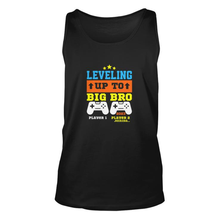 Leveling Up To Big Bro 2023 Pregnancy Announcement Funny Unisex Tank Top