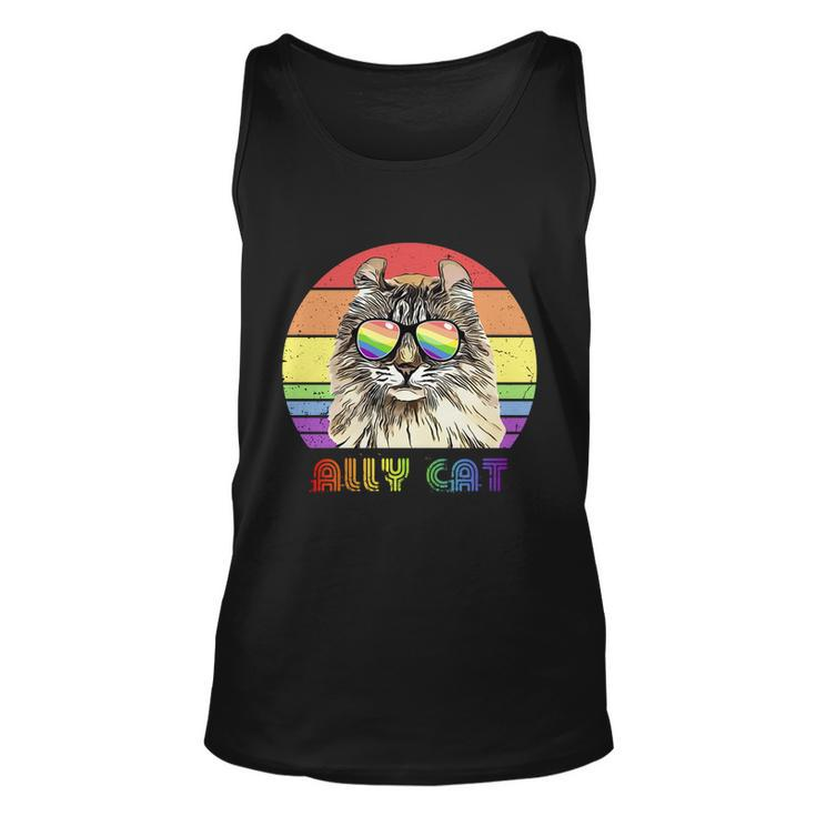 Lgbtq Ally Cat Rainbow Gay Pride Flag Lgbt Funny Gift Unisex Tank Top