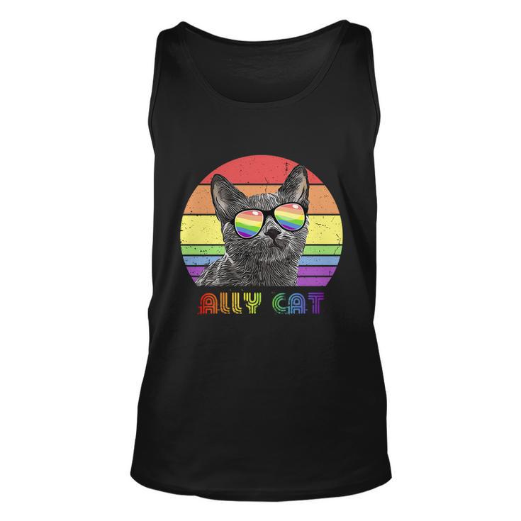 Lgbtq Ally Cat Rainbow Gay Pride Flag Lgbt Funny Gift V2 Unisex Tank Top