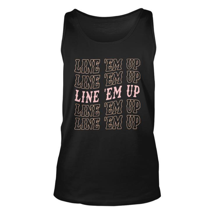 Line Em Up Retro Countrys Slogan Unisex Tank Top