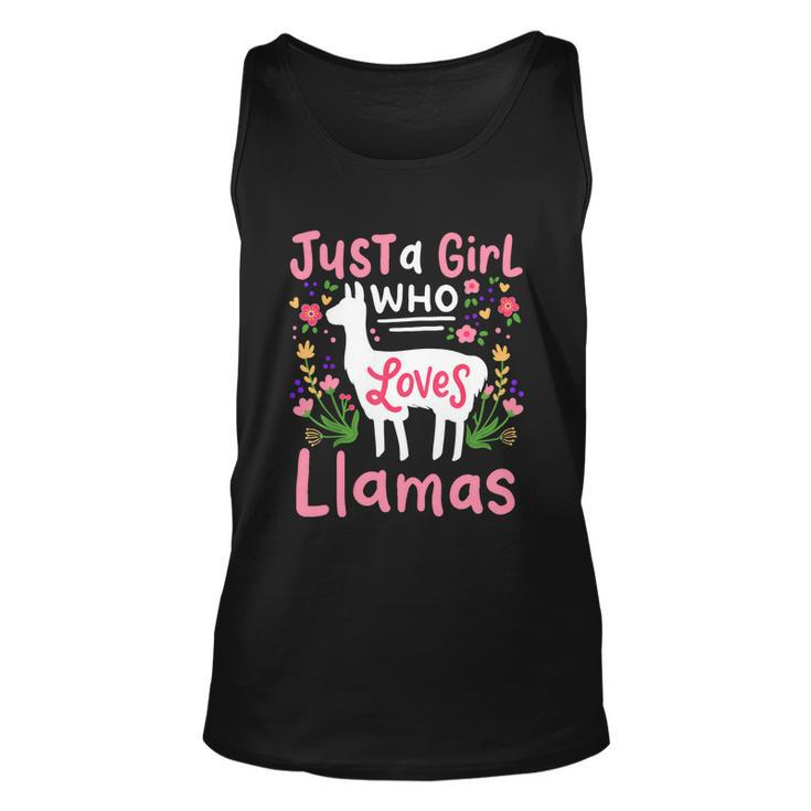 Llama Just A Girl Who Loves Llamas Llama Lover Gift Unisex Tank Top