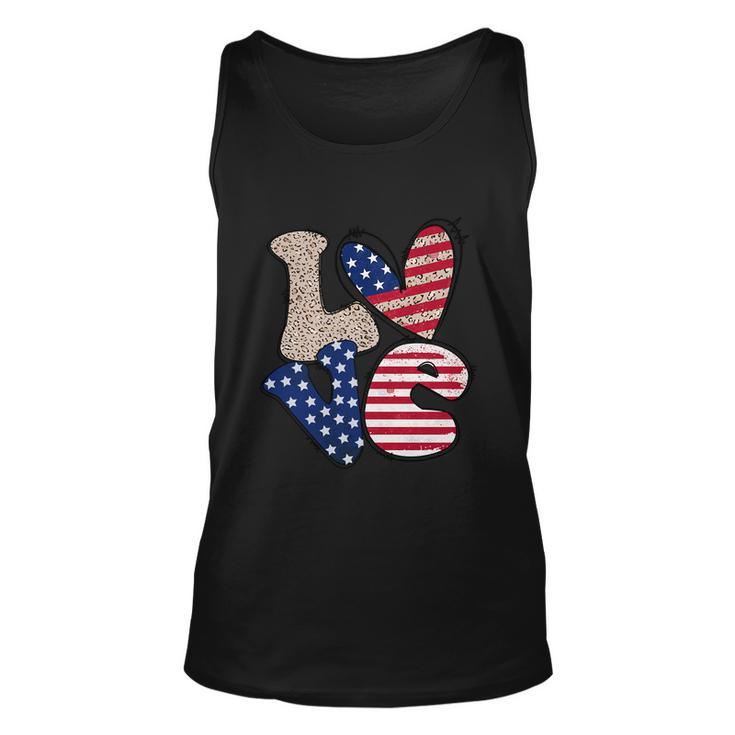 Love America Cute Funny 4Th Of July Independence Day Plus Size Graphic Unisex Tank Top