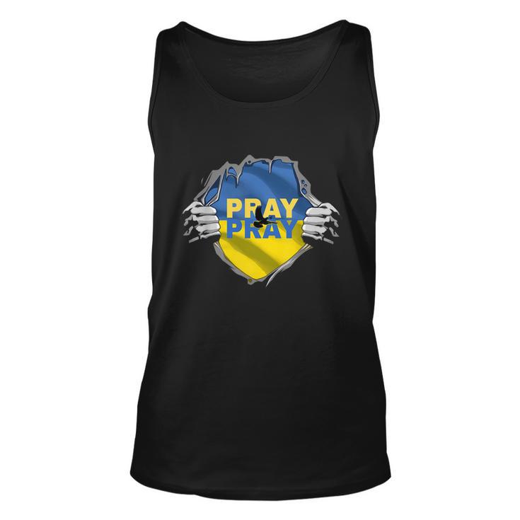 Love And Pray Support For Ukraine Ukrainian Flag Gift Unisex Tank Top