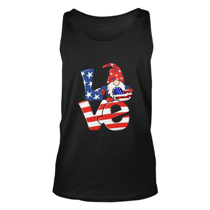 Love Gnome American Flag Funny 4Th Of July Unisex Tank Top