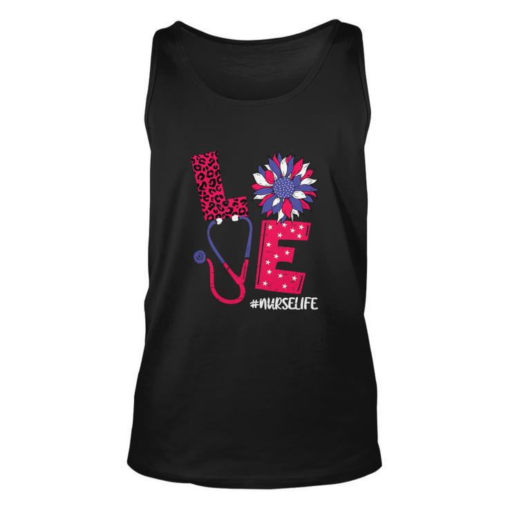 Love Heart Stethoscope Nurse Life Funny 4Th Of July  Unisex Tank Top