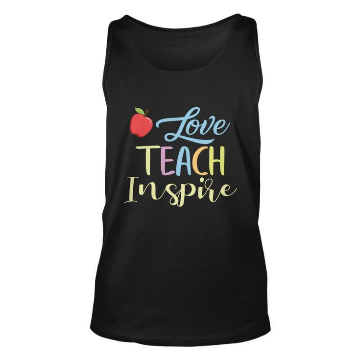Love Teach Inspire Funny School Student Teachers Graphics Plus Size Shirt Unisex Tank Top