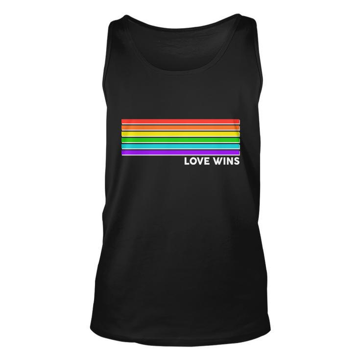 Love Wins Rainbow Stripes Thin Lines Tshirt Unisex Tank Top