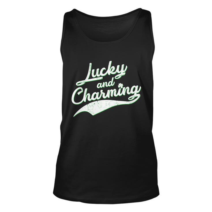Lucky And Charming St Patricks Day Graphic Design Printed Casual Daily Basic Unisex Tank Top
