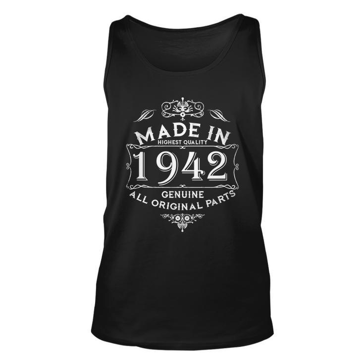 Made In 1942 Aged To Perfection Vintage 80Th Birthday Unisex Tank Top