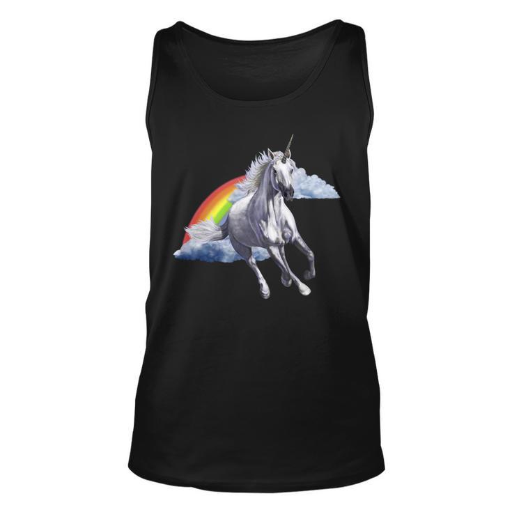 Magical Unicorn Horse Over Rainbow Unisex Tank Top