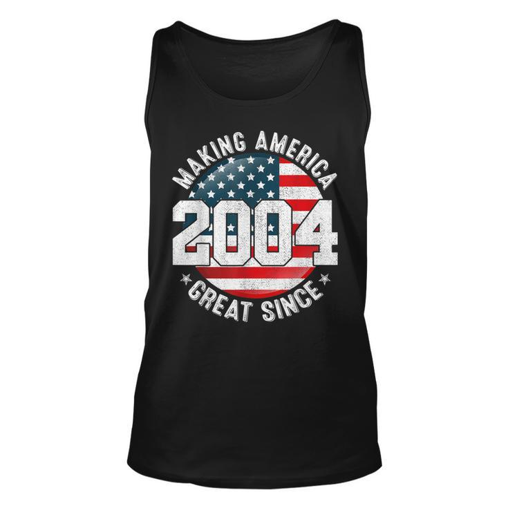 Making America Great Since 2004 Usa Flag Retro 18Th Birthday  Unisex Tank Top