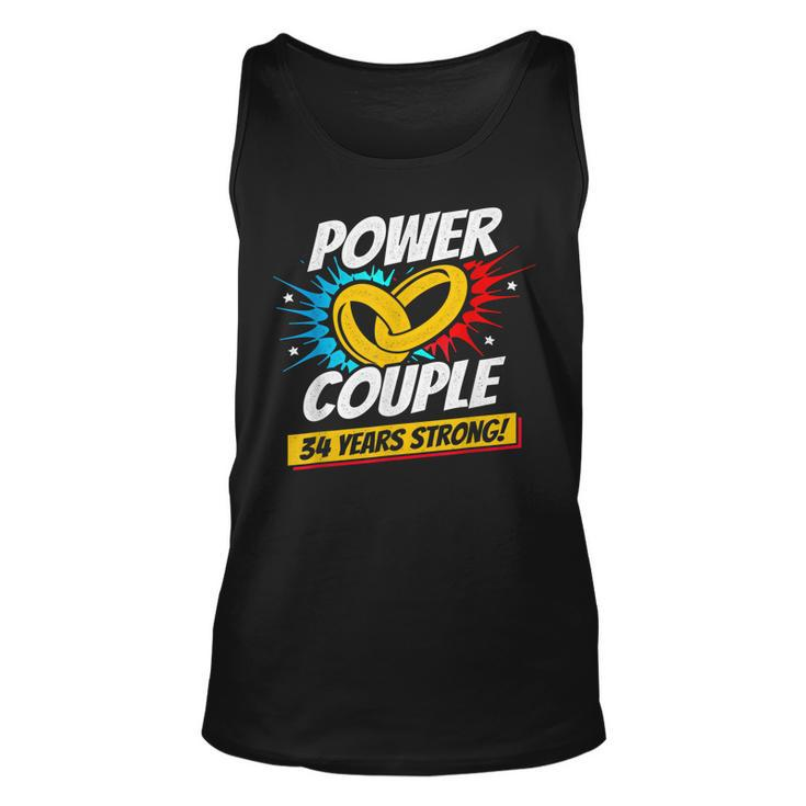 Married 34 Years Power Couple 34Th Wedding Anniversary Unisex Tank Top