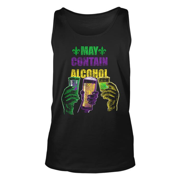 May Contain Alcohol Mardi Gras Tshirt Unisex Tank Top