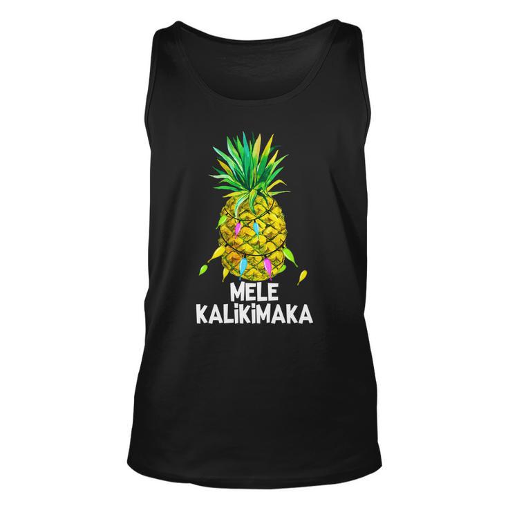 Mele Kalikimaka Pineapple Christmas Lights Unisex Tank Top