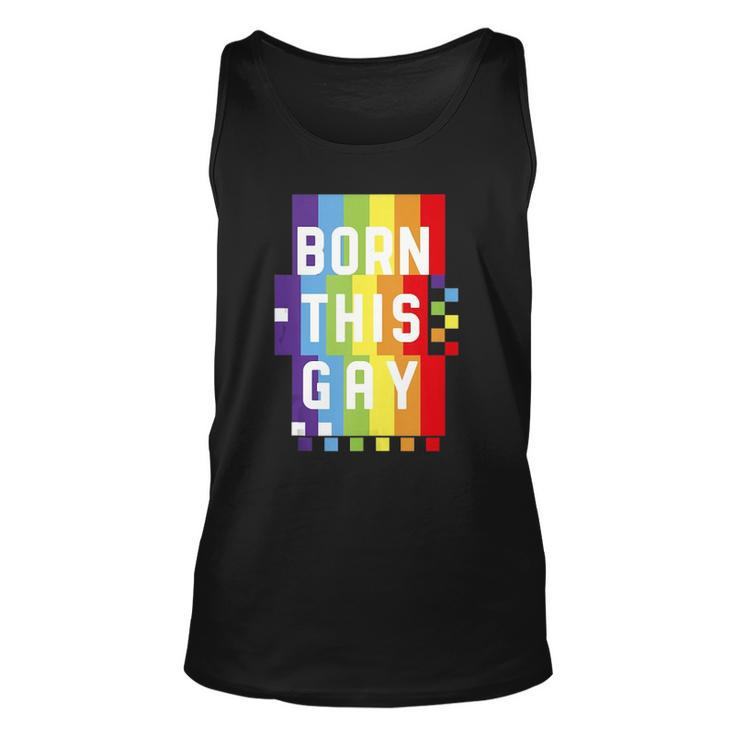 Mens Born This Gay Quote Pride Month Rainbow Unisex Tank Top