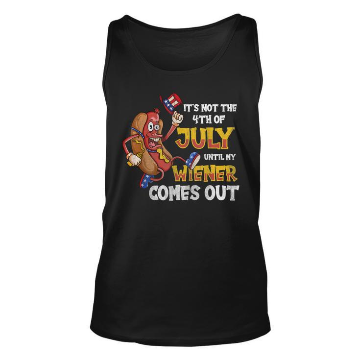 Mens Its Not A Party Until My Wiener Comes Out 4Th Of July Wiener  Unisex Tank Top