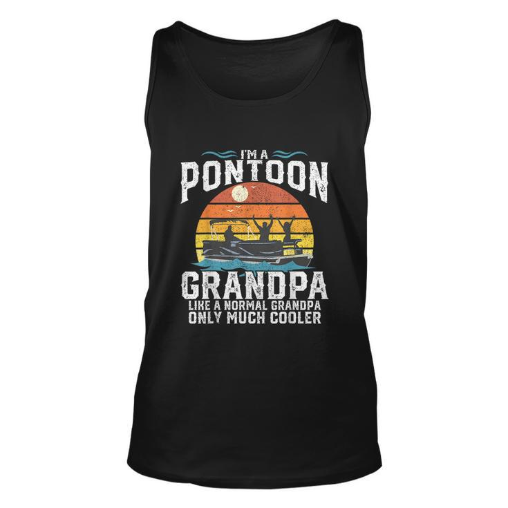 Mens Pontoon Grandpa Captain Retro Funny Boating Fathers Day Tshirt Unisex Tank Top