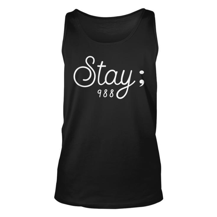 Mens World Suicide Prevention Awareness Day Stay 988  Men Women Tank Top Graphic Print Unisex