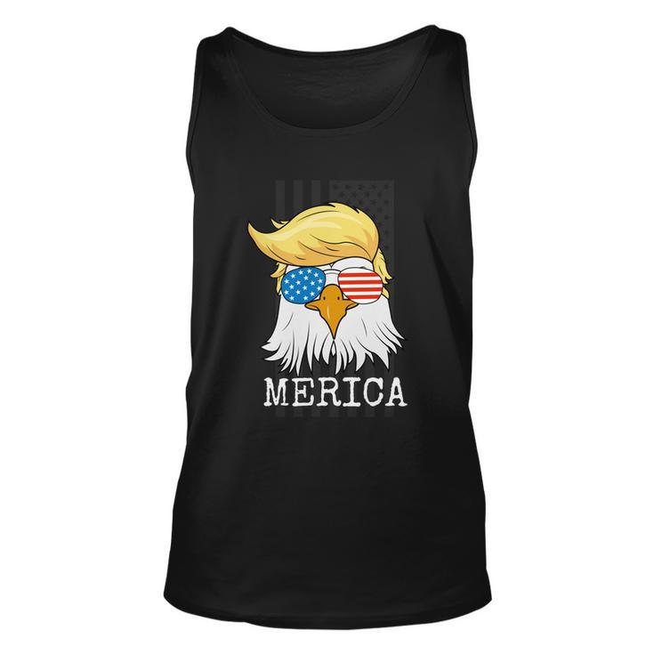 Merica Bald Eagle 4Th Of July Trump American Flag Funny Gift Unisex Tank Top