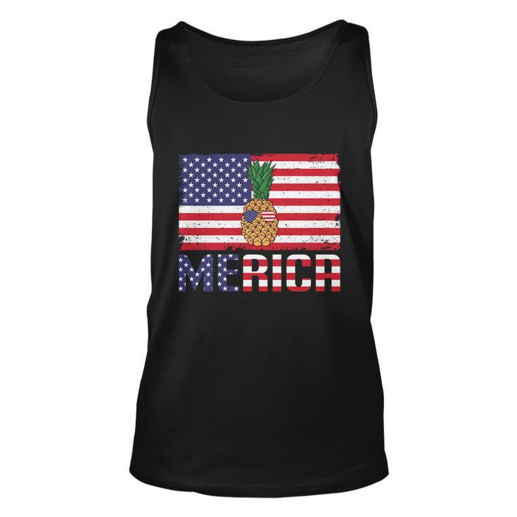 Merican Pineapple Usa Flag Graphic 4Th July Plus Size Shirt Unisex Tank Top