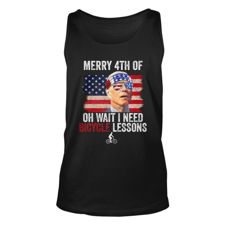 Merry 4Th Of July Biden Bike Bicycle Falls Off Funny Unisex Tank Top