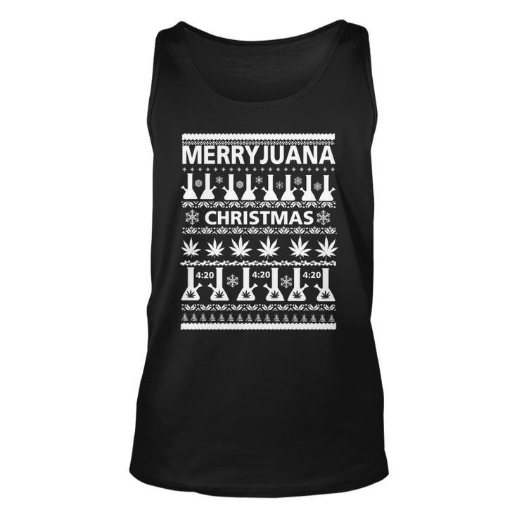 Merryjuana Weed Ugly Christmas Sweater Unisex Tank Top