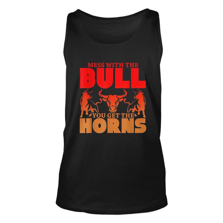 Mess With The Bull You Get The Horns Men Women Tank Top Graphic Print Unisex