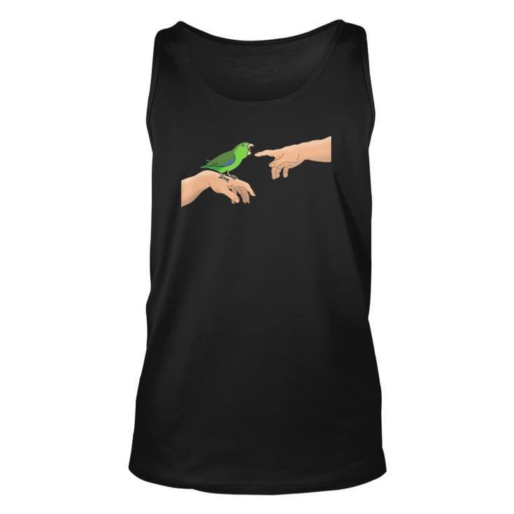 Michelangelo Angry Green Parrotlet Birb Memes Parrot Owner Unisex Tank Top