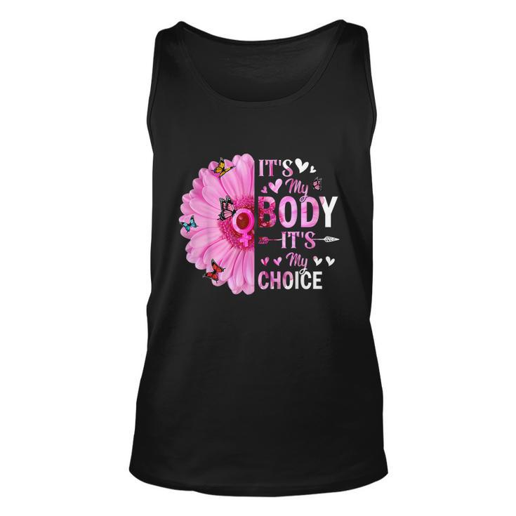 My Body Choice Uterus Business Butterfly Flower Unisex Tank Top