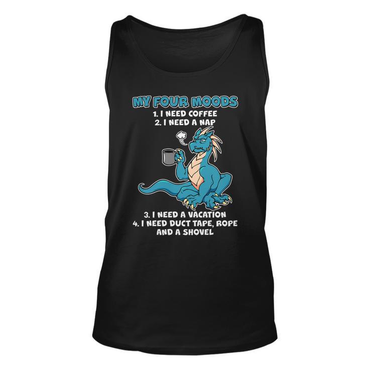 My Four Moods Cranky Coffee Dragon Unisex Tank Top