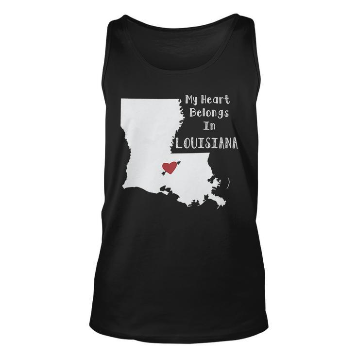 My Heart Belongs In Louisiana Graphic Design Printed Casual Daily Basic Unisex Tank Top