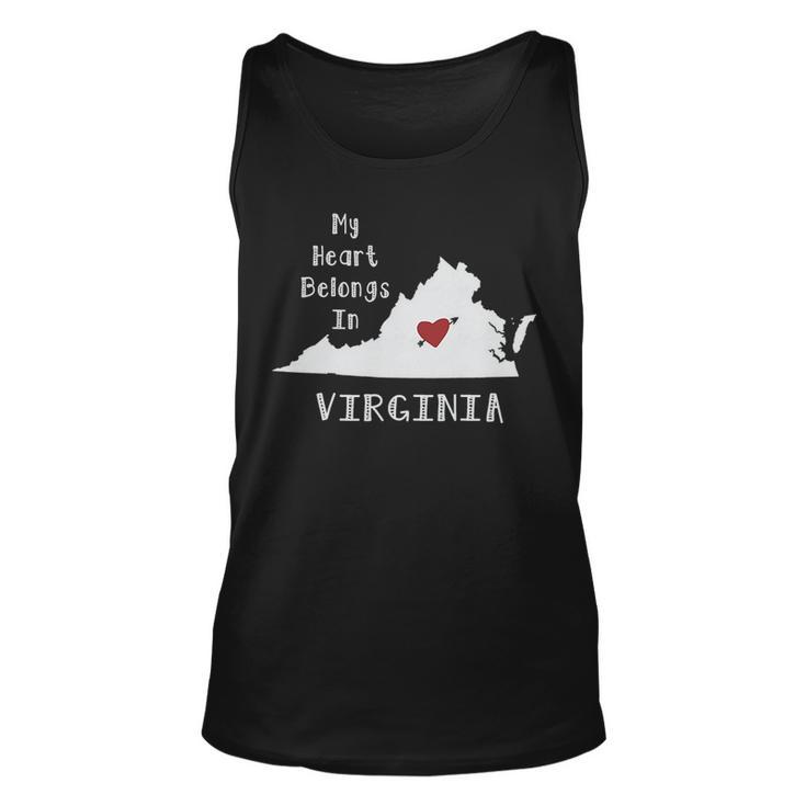 My Heart Belongs In Virginia Unisex Tank Top