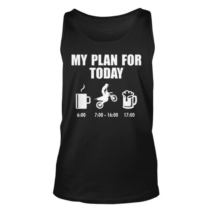 My Plan For Today - Motocross Unisex Tank Top