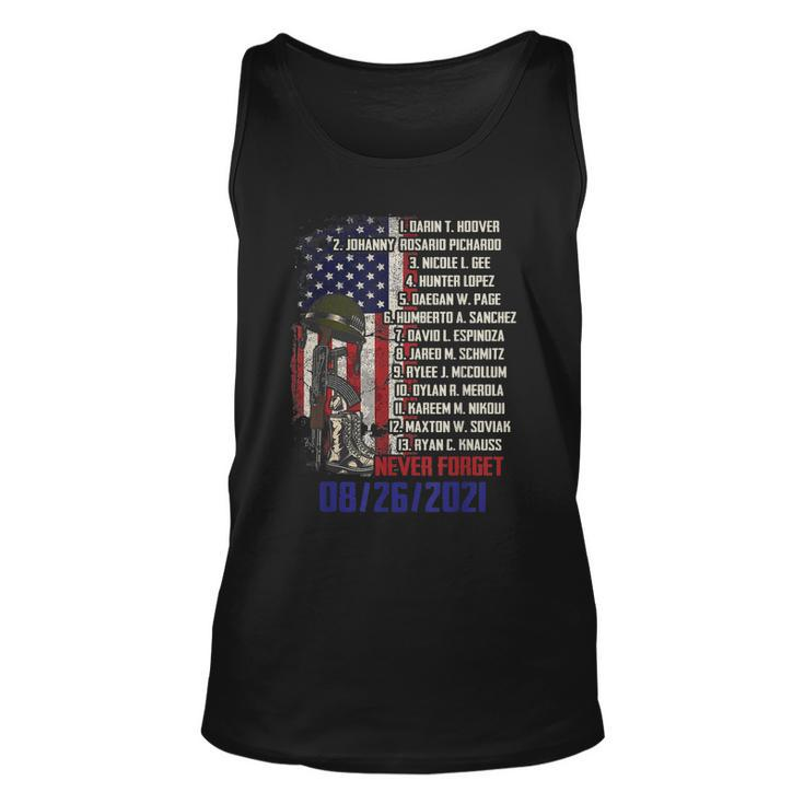 Never Forget Of Fallen Soldiers 13 Heroes Name 08262021 Tshirt Unisex Tank Top