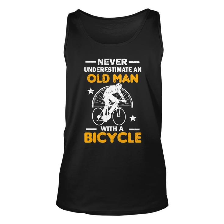 Never Underestimate An Old Man With A Bicycle Tshirt Unisex Tank Top