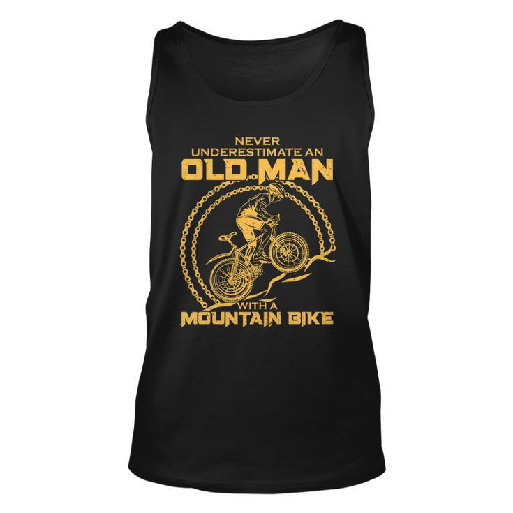Never Underestimate An Old Man With A Mountain Bike Tshirt Unisex Tank Top