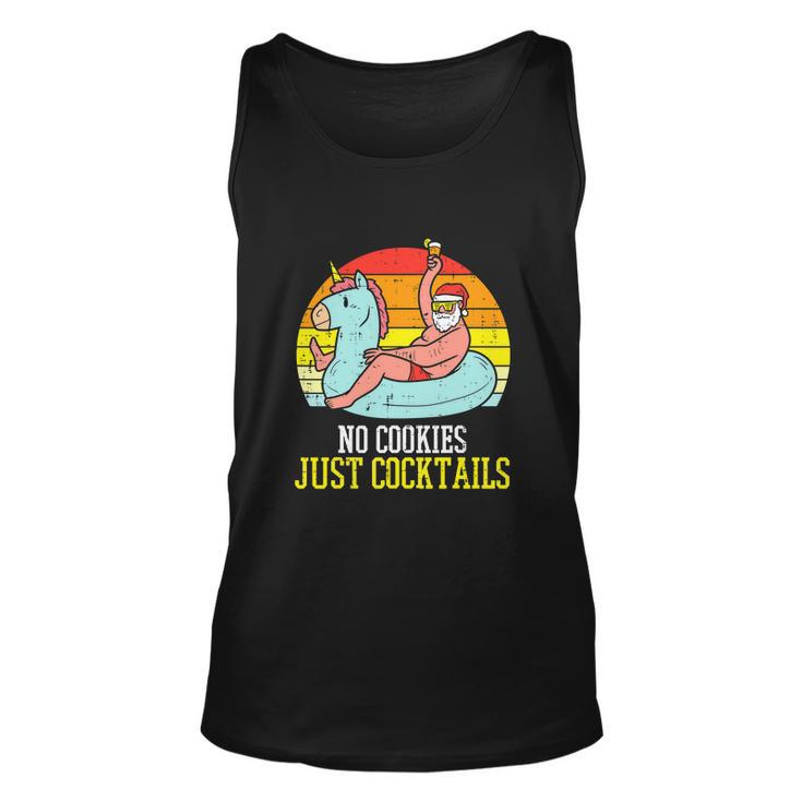 No Cookies Cocktails Funny Christmas In July Santa Summer Unisex Tank Top